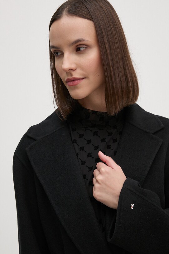 Шерстяное пальто Tommy Hilfiger чёрный WW0WW43603
