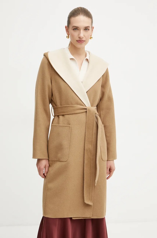 Oboustranný vlněný kabát MICHAEL Michael Kors 77B6510M22 hnědá AW24