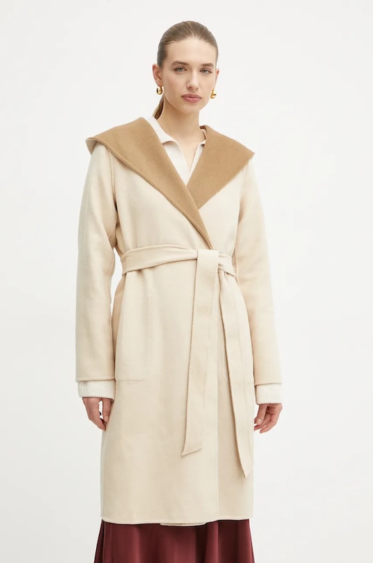 Oboustranný vlněný kabát MICHAEL Michael Kors 77B6510M22 hnědá