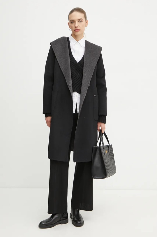 Îmbrăcăminte MICHAEL Michael Kors palton din lână pe două fețe 77B6510M22 negru