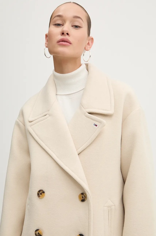 Tommy Jeans palton din lana bej DW0DW19752