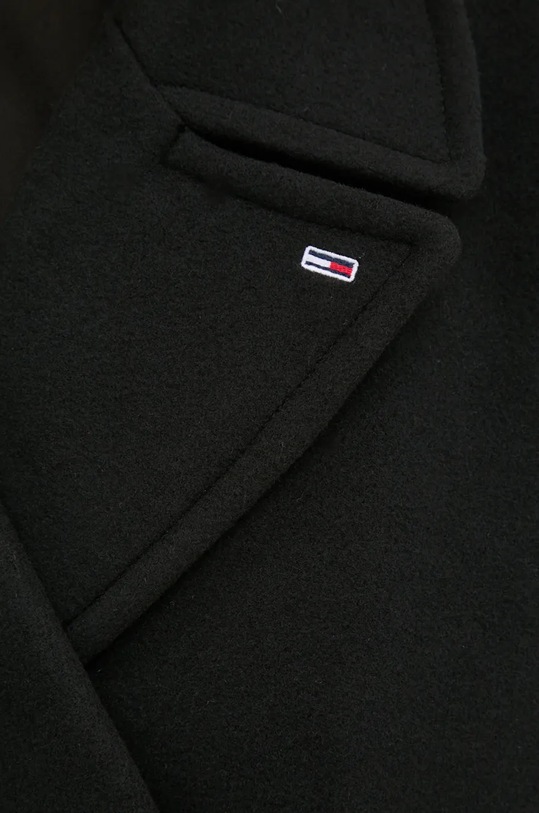 Kaput s primjesom vune Tommy Jeans DW0DW19752 crna