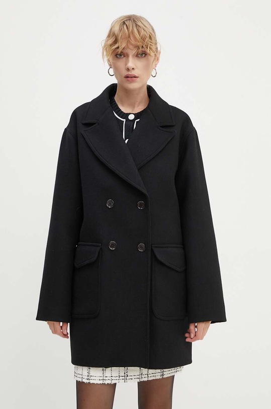 Moschino Jeans płaszcz wełniany 0612.8717 czarny AW24