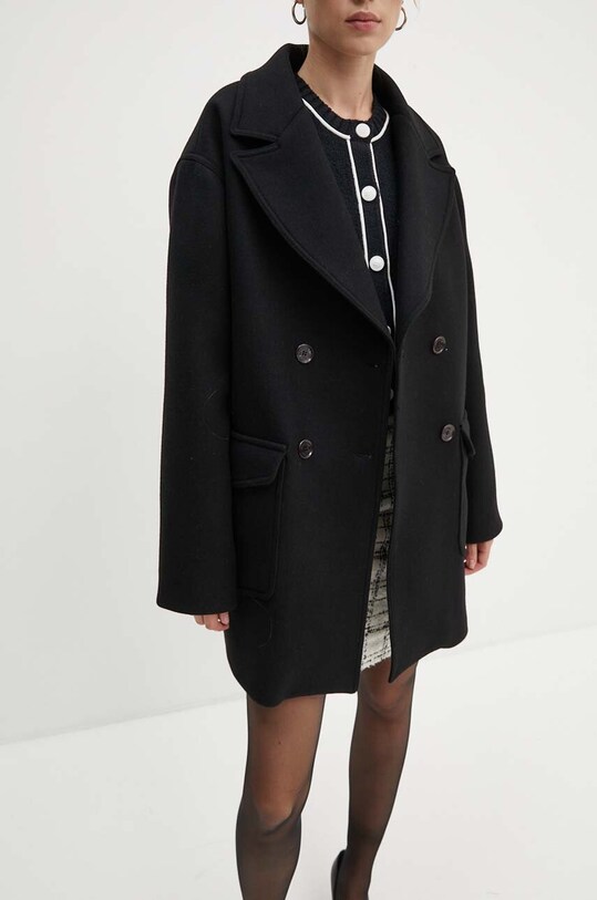 Moschino Jeans płaszcz wełniany 0612.8717 czarny