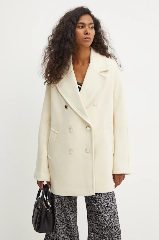 Kabát s prímesou vlny Morgan GAM bez kapucne béžová GAM