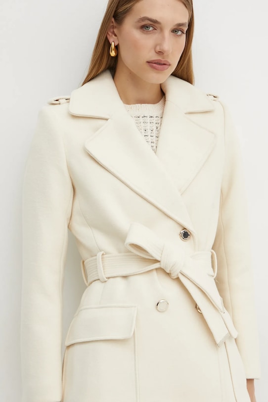 Kabát s prímesou vlny Morgan GANASH béžová GANASH