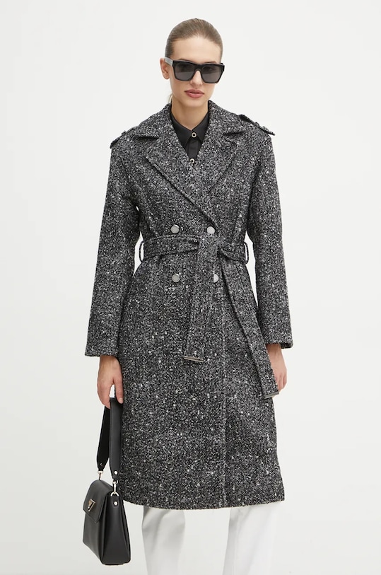 Kabát s prímesou vlny Morgan GINCO GINCO čierna AW24