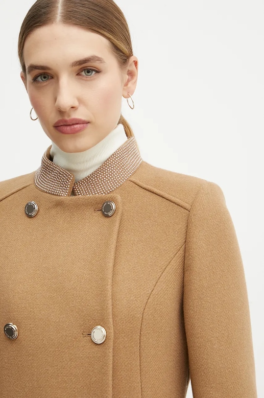 Μάλλινο παλτό Morgan GSUZI καφέ GSUZI