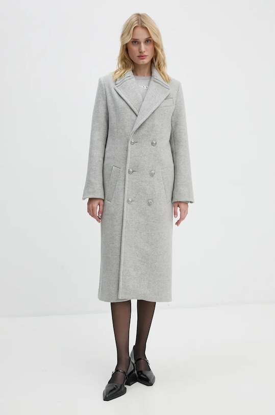 Vlněný kabát ZADIG&VOLTAIRE nezateplené šedá WWCO00216