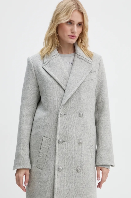 Vlněný kabát ZADIG&VOLTAIRE WWCO00216 šedá