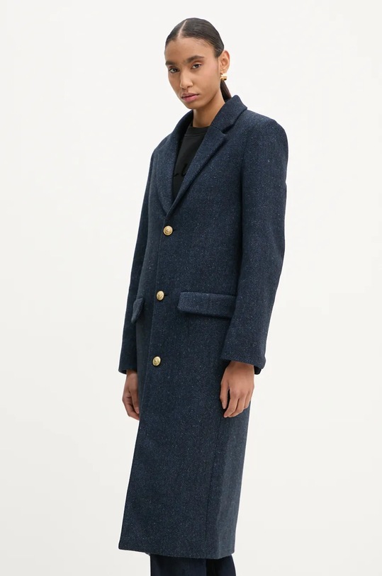 Vlněný kabát ZADIG&VOLTAIRE nezateplené námořnická modř WWCO00217