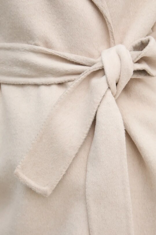 Вовняне пальто OUI 89837 бежевий