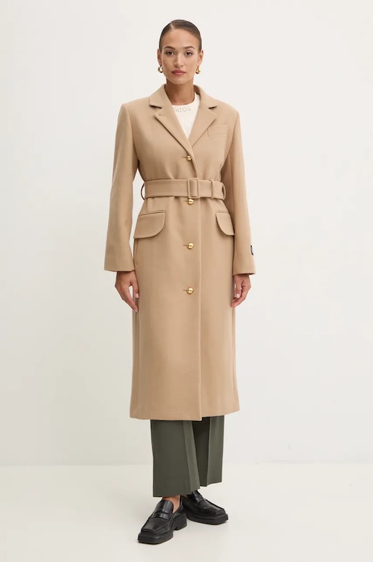 Шерстяное пальто Patou с подкладкой бежевый CO0240003