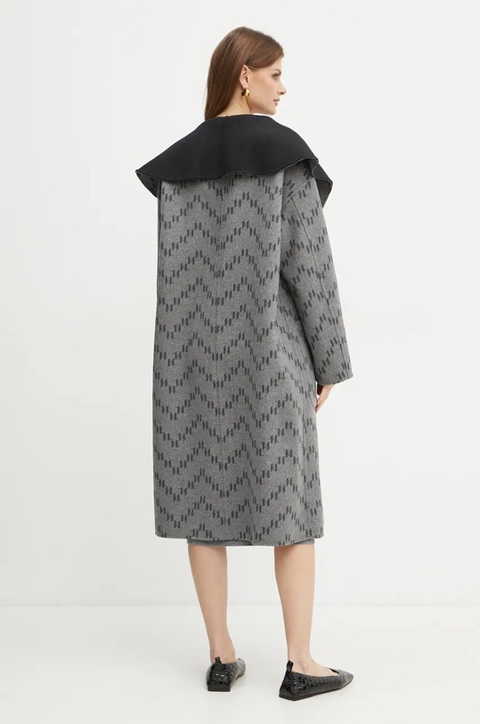 Oboustranný vlněný kabát Karl Lagerfeld černá 246W1502