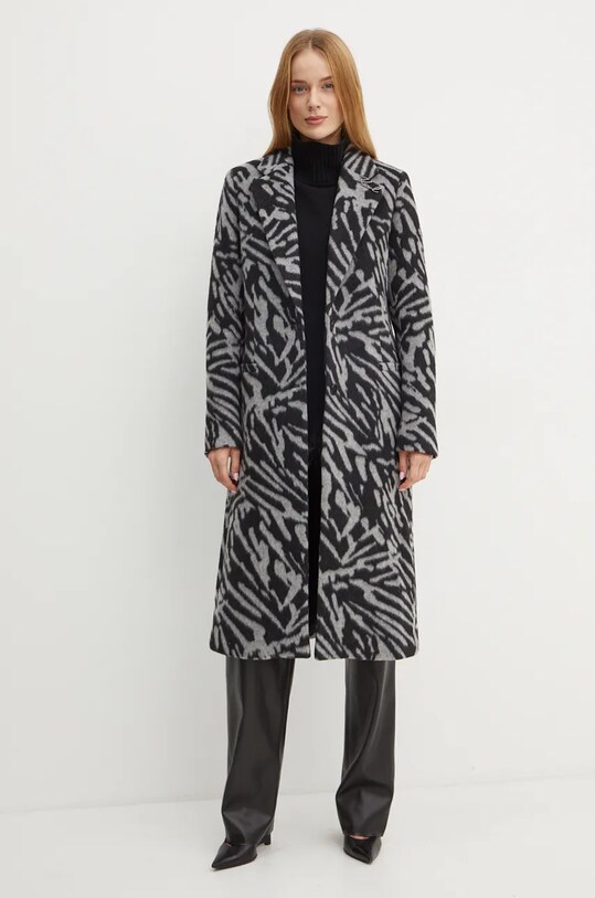 Karl Lagerfeld palton de lana 246W1503 gri AW24