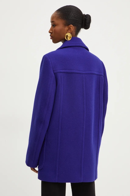 Odzież Karl Lagerfeld płaszcz wełniany 246W1508 fioletowy