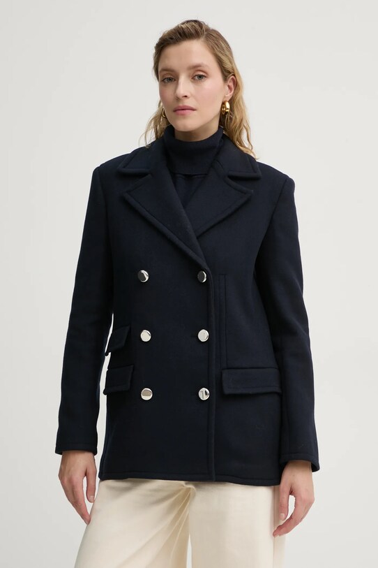 Шерстяной пиджак Theory с подкладкой тёмно-синий O0901404