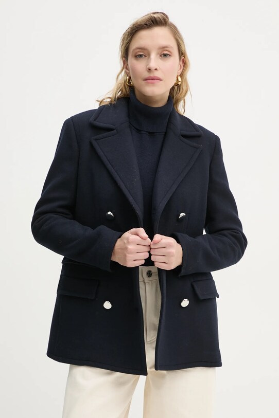 Шерстяной пиджак Theory тёмно-синий O0901404