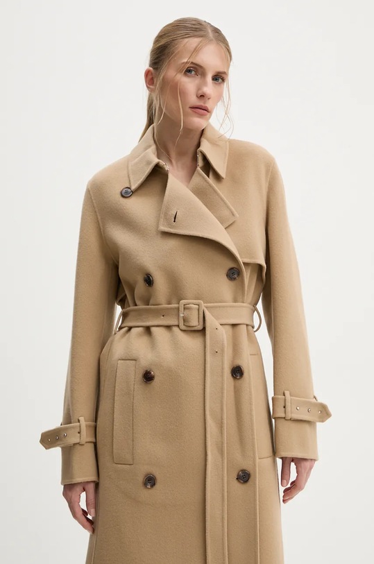 Шерстяное пальто Theory бежевый O0901418