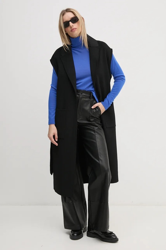 Vlněná vesta La Petite Française PFMODESTE PFMODESTE černá AW24