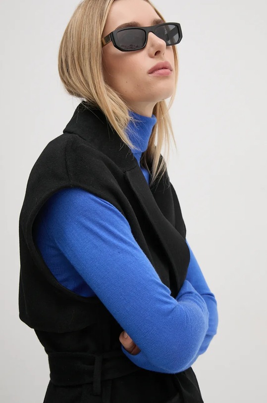 Vlněná vesta La Petite Française PFMODESTE černá PFMODESTE