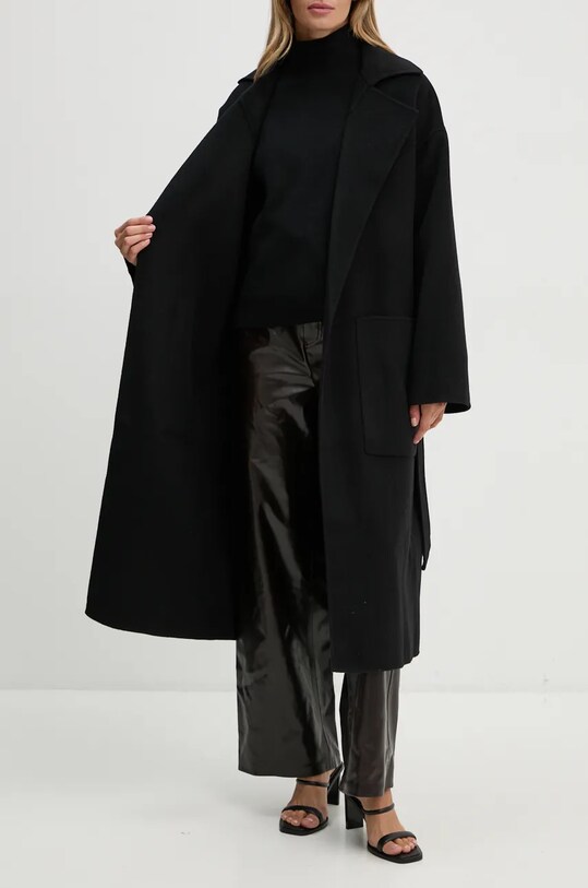 Vuneni kaput Nanushka ALAMO NW23CROW01799 crna