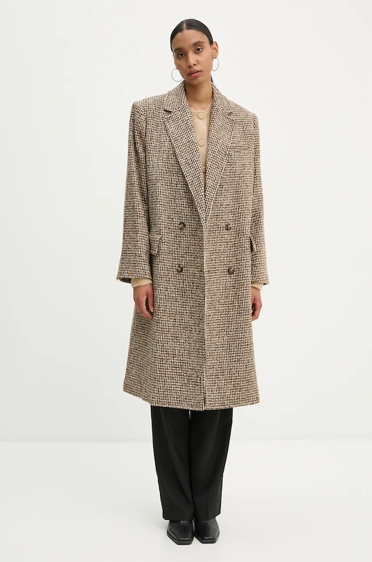 A.L.C. płaszcz z domieszką wełny Tanner bez kaptura beżowy 1JAKT00904