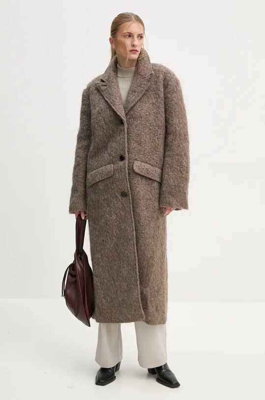 Пальто з домішкою вовни Won Hundred 3115.14247 коричневий AW24