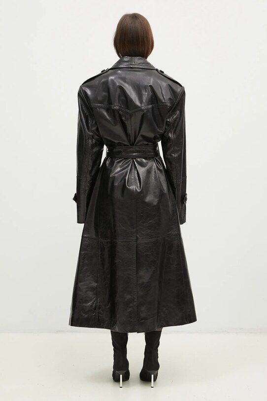 Одежда Кожаный плащ Sportmax Alfeo1234 2422476013600 чёрный