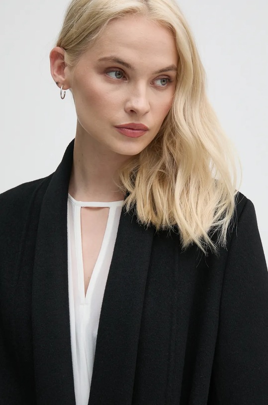 Vlněný kabát DIANE VON FURSTENBERG DVFCL3S001 černá