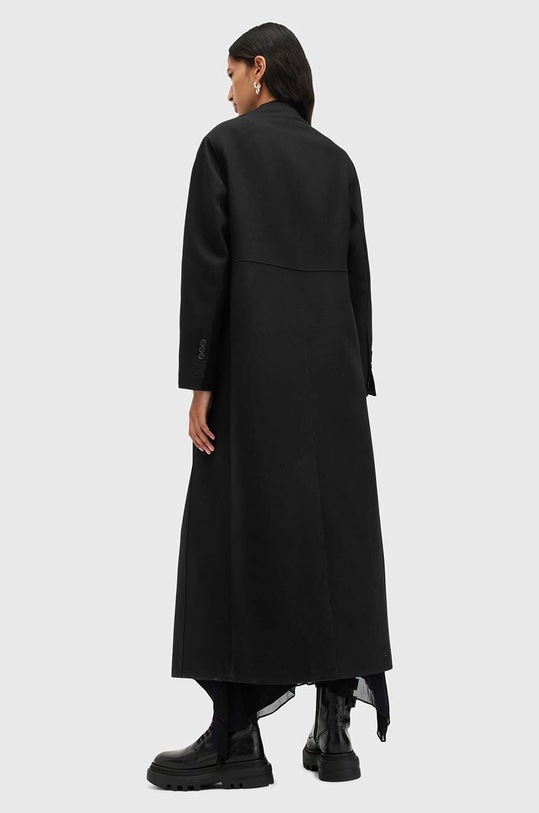 Vlněný kabát AllSaints BLAIZE COAT černá W004OB