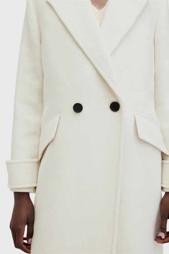 Пальто з домішкою вовни AllSaints MABEL COAT білий W006OZ