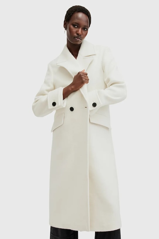 Пальто з домішкою вовни AllSaints MABEL COAT W006OZ білий