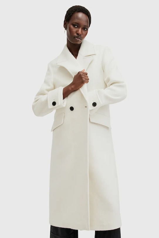 Пальто с примесью шерсти AllSaints MABEL COAT W006OZ белый