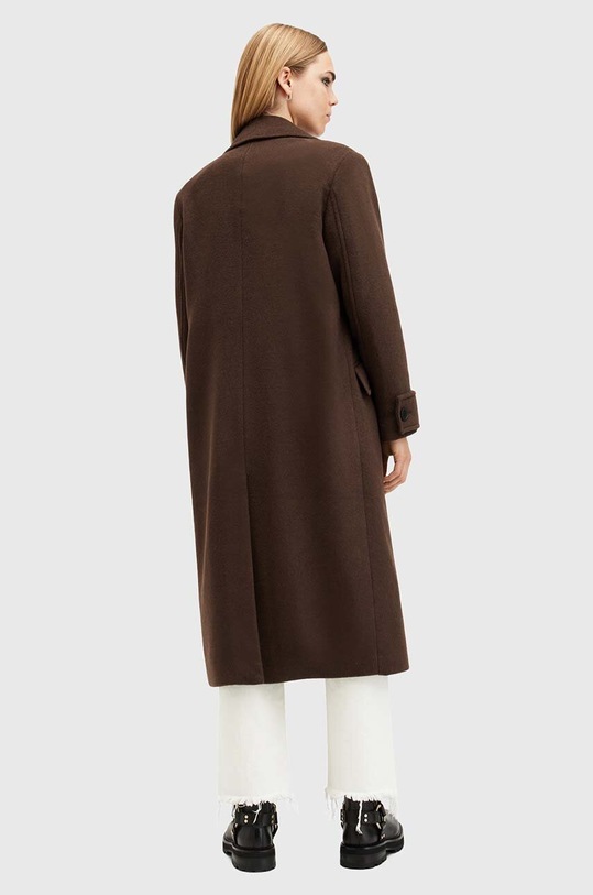 Kabát s příměsí vlny AllSaints MABEL COAT hnědá W006OZ