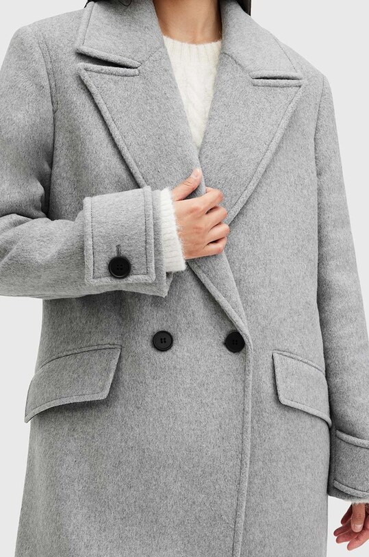 AllSaints płaszcz z domieszką wełny MABEL COAT W006OZ szary AW25