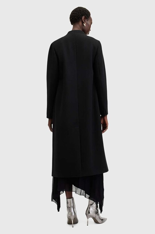 AllSaints płaszcz wełniany MARGOH COAT czarny W009OB