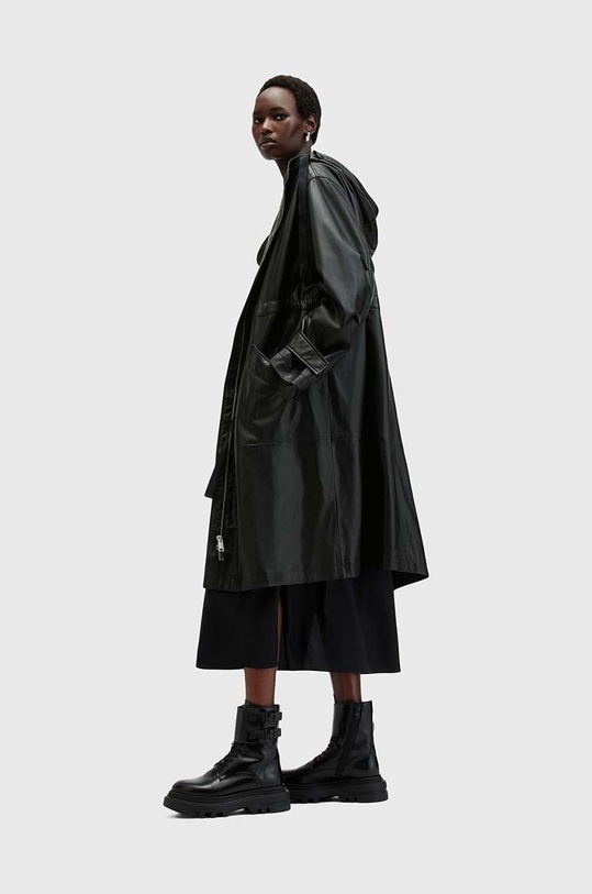 Kožený kabát AllSaints KELSEA LEA COAT W028LB