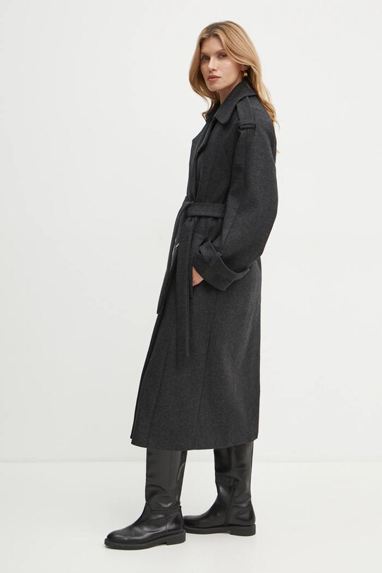 Ivy Oak palton de lana IO111147 gri AW24