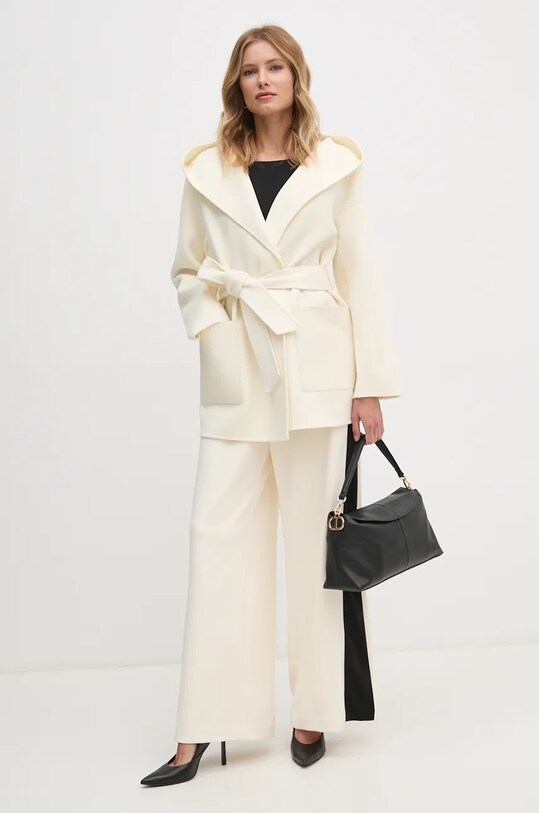 Vlněný kabát MACKAGE AZRA béžová AW24