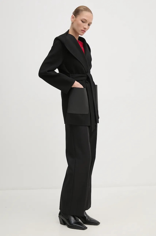 Vlněný kabát MACKAGE AZRA černá AW24