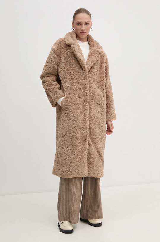 Палто OUI изкуствен косъм бежов 89835