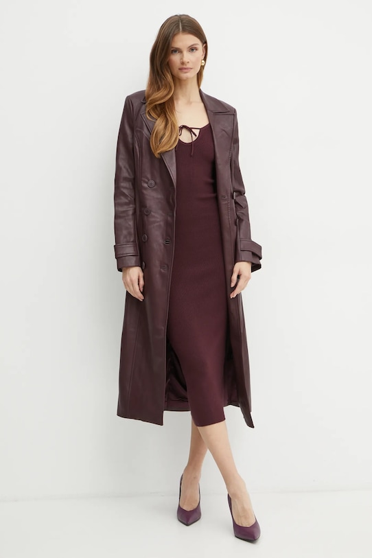 Kabát Bardot VEGAN LEATHER 59549JB burgundské AW24