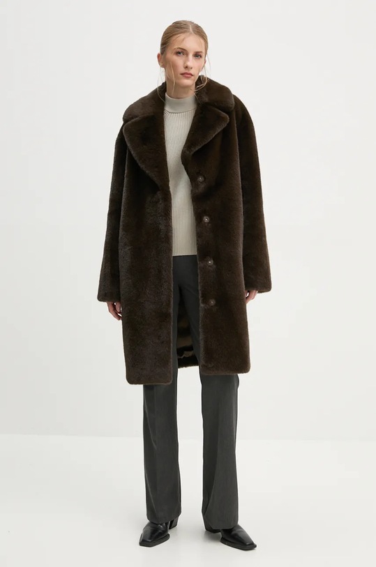 Παλτό Stand Studio Camille Cocoon Coat 61137.9070 καφέ AW24