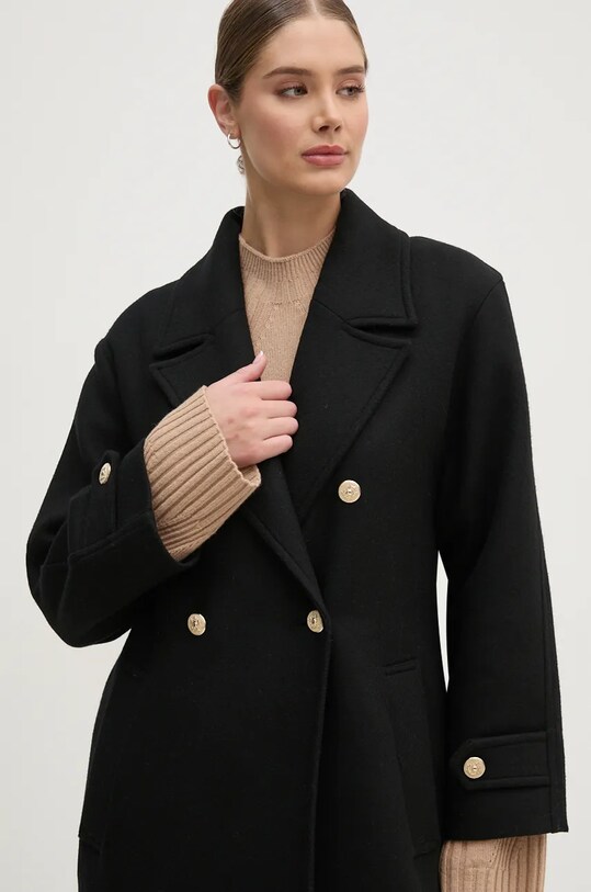 Vlněný kabát La Petite Française PFMARITIME černá PFMARITIME