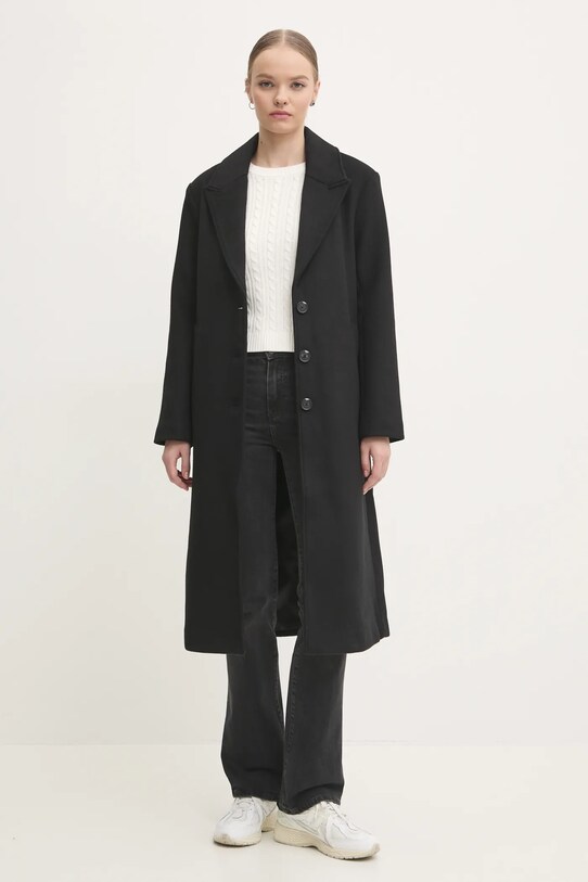 Abercrombie & Fitch palton de lana cu captuseala negru KI144.4240.900
