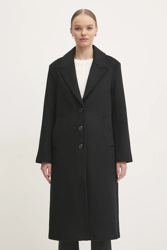 Abercrombie & Fitch gyapjúkabát KI144.4240.900 fekete AW24