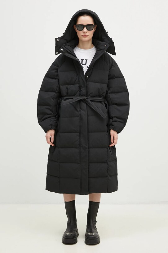 Péřová bunda GANNI Tech Seersucker Puffer Coat F9688