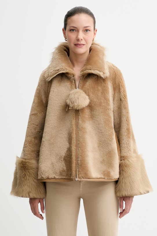 By Malene Birger kurtka skórzana dwustronna ODELLIES Q72585001 brązowy AW24