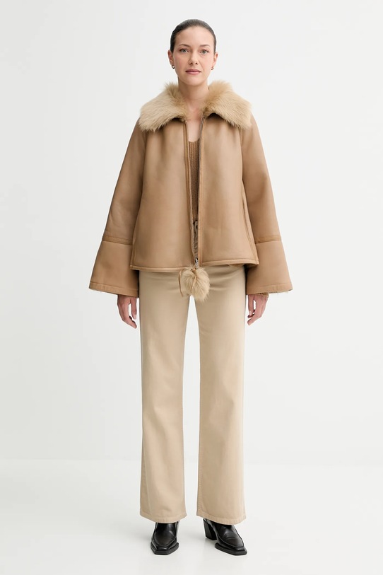 Odzież By Malene Birger kurtka skórzana dwustronna ODELLIES Q72585001 brązowy